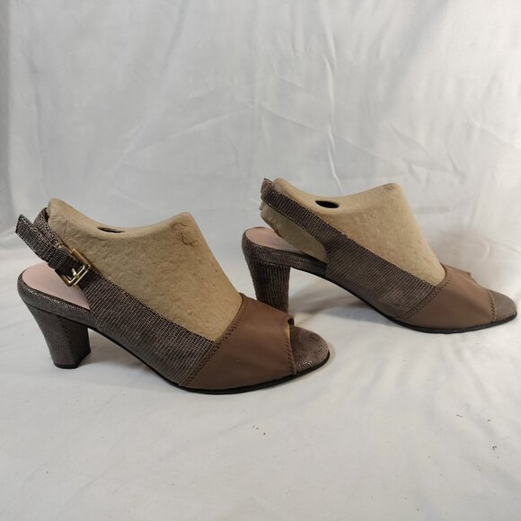 Taryn Rose Fortula Slingback Block Heels Open Toe - Picture 4 of 7